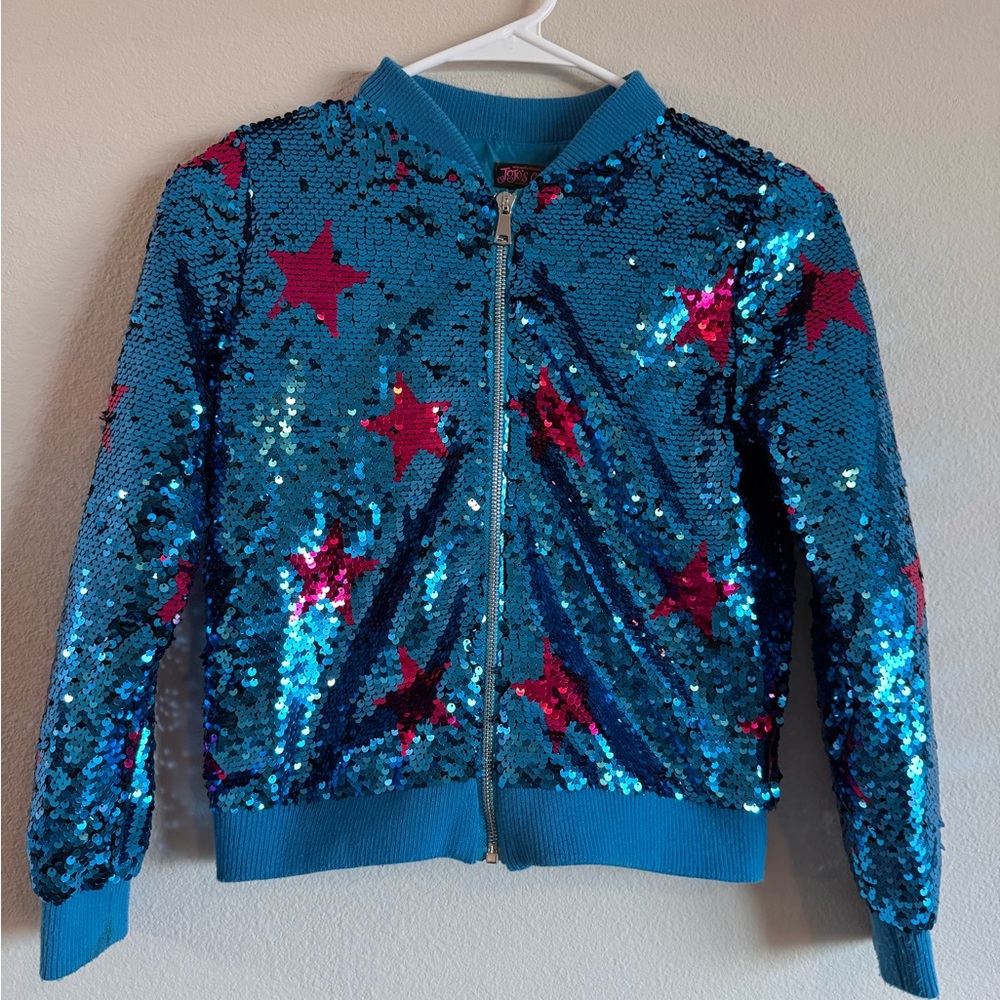 Nickelodeon JoJo Siwa Blue and Red Puffer Jacket Kids girl Size M